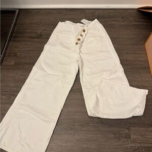 Zara White Wide-Leg Jeans